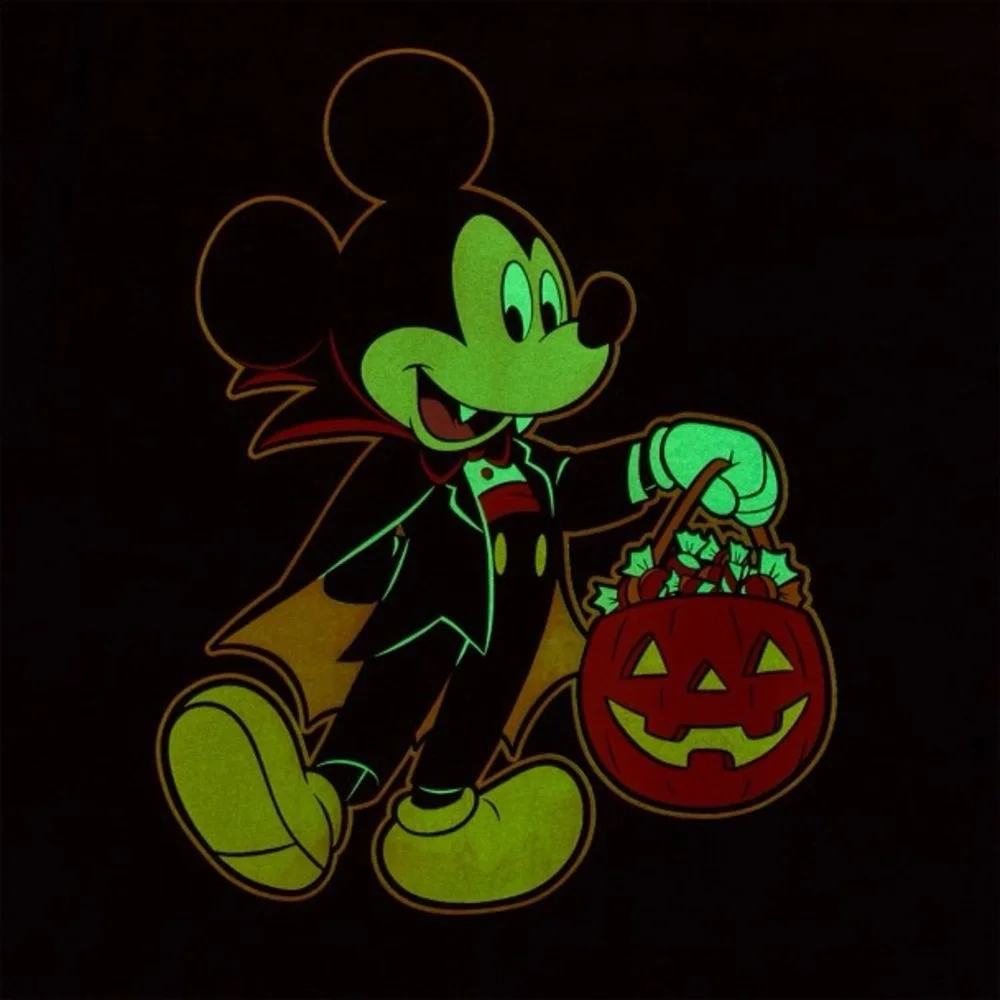 *DISNEY* Mickey Mouse Back to Front Glow-in-the-Dark Halloween T-Shirt for Woman - Picture 3 of 6